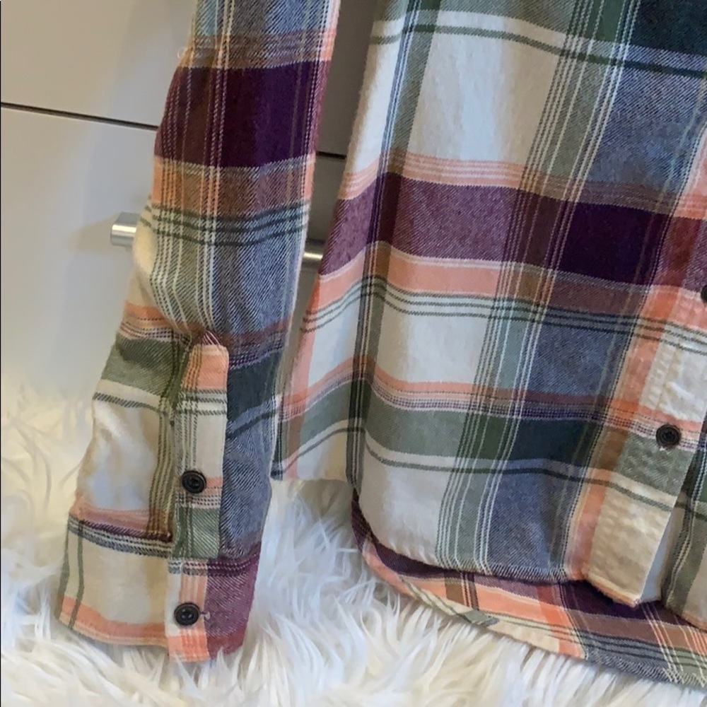 Bke Multi-Color Button Up Flannel Top - image 3